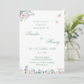 A simple watercolor wedding invitation card kaart (Staand voorkant)