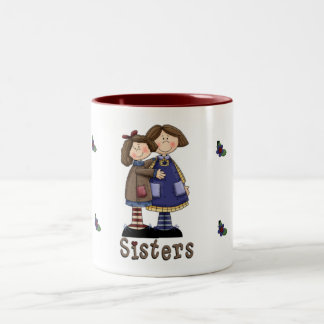 A Sisters Hug Tweekleurige Koffiemok