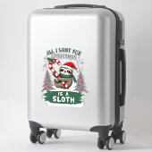 A Sloth For Christmas. Cute, Christmas Sloth With Sticker (Koffer)