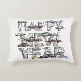 a smart happy new year design for cars lovers accent kussen