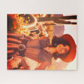 A Smiling Cowgirl in the Desert 520 Piece Puzzle  (Horizontal)