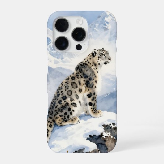 A Snow Leopard on Snowy Peak iPhone Hoesje (Achterkant)