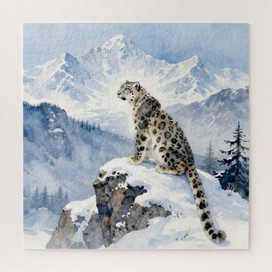 A Snow Leopard on Snowy Peak Legpuzzel (Verticaal)