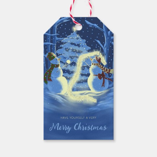 A Snowman Christmas Cadeaulabel (Voorkant)