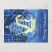 A Snowman Christmas Feestdagenkaart (Voorkant)
