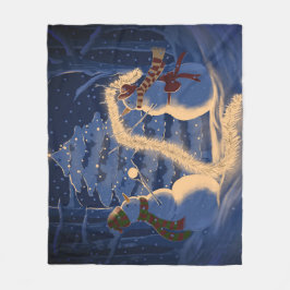A Snowman Christmas Fleece Deken