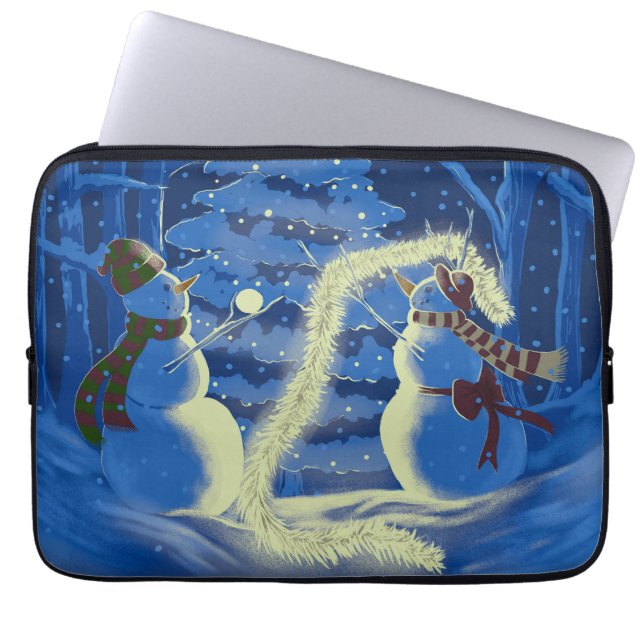 A Snowman Christmas Laptop Sleeve (Voorkant)