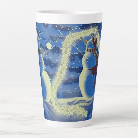 A Snowman Christmas Latte Mug Latte Mok (Voorkant)