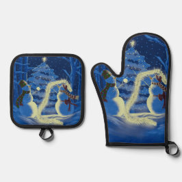 A Snowman Christmas Ovenwant & Pannenlap Set