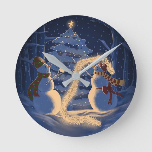 A Snowman Christmas Ronde Klok (Voorkant)