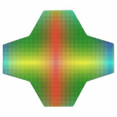 A soccer ball features a colorful geometric  (Plat)