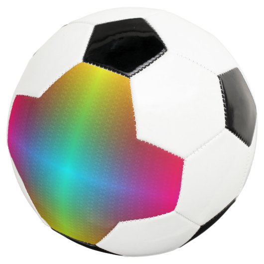 A soccer ball with a rainbow gradient pattern (3/4)