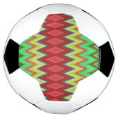 A soccer ball with vibrant, multicolored chevron  (Tourné)