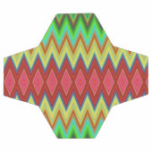 A soccer ball with vibrant, multicolored chevron  (Plat)