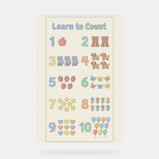 A soft pastel numbers🧸✨ acryl bord