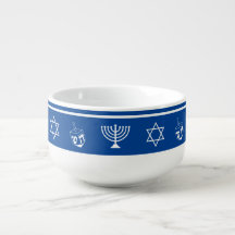 Hanoukka Soup Mug Menorah Star de David Dreidel