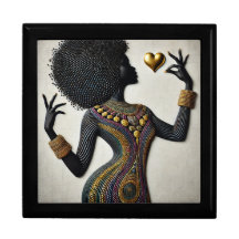 BMSC AfroCentric Boîtier de bijoux en bois boîte 4