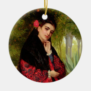 A Spain Beauty, 1872 (olie op doek) Keramisch Ornament