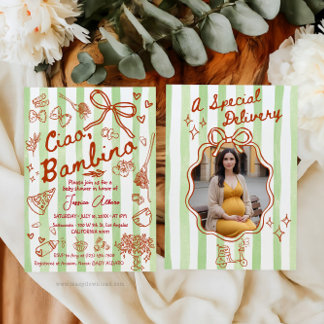 A special Delivery Photo Green Invitation