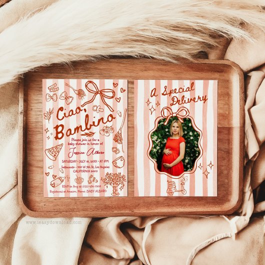 A special Delivery Photo Red Invitation