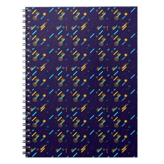 A spiral notebook with a dark blue cover notitieboek (Voorkant)