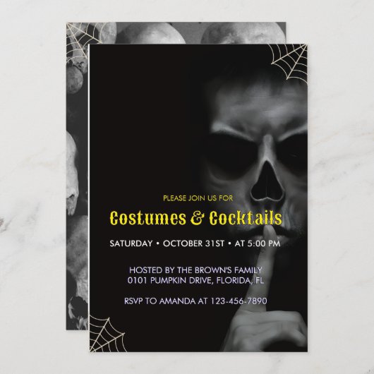 A spooky Halloween invitation fe Kaart (Voorkant / Achterkant)