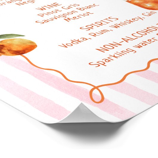 A Spritz Older Hand Drawn Drinks Menu Poster (Hoek)