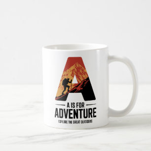A staat voor Adventure Hiking Mountain Design Koffiemok