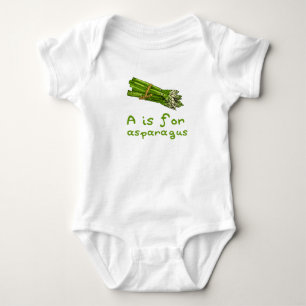 A staat voor ASPARAGUS Green Veggie Alphabet A Romper