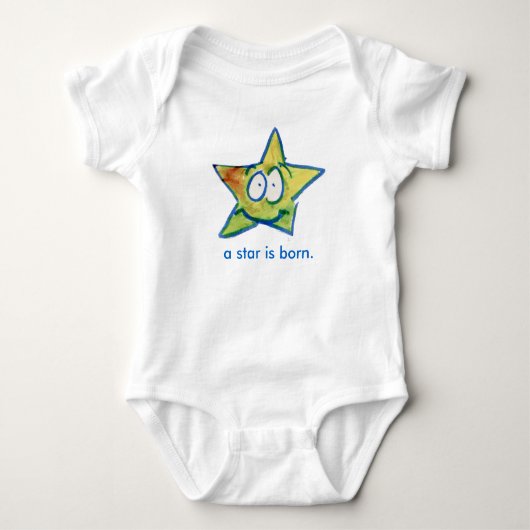 "A Star is Born" Baby Jersey Bodysuit (Voorkant)