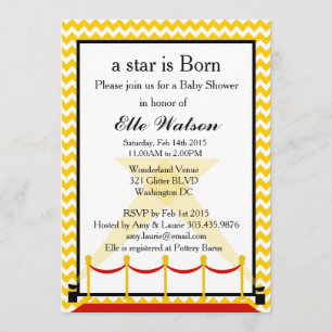 A Star is Born Hollywood Baby shower Kaart