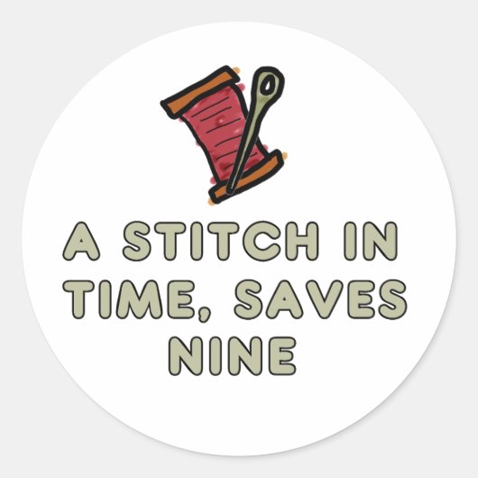 A Stitch In Time Ronde Sticker (Voorkant)