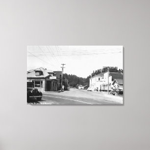 A Street Corner Scene Canvas Afdruk