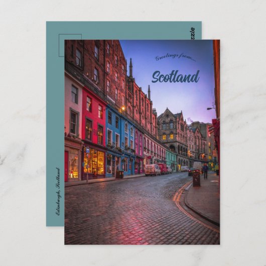 A Street in Edinburgh Scotland Briefkaart (Voorkant / Achterkant)