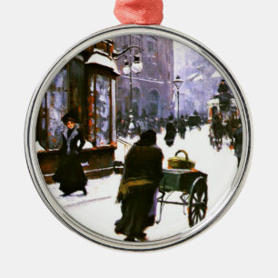 A Street Scene in Winter, Kopenhagen, Metalen Ornament