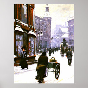 A Street Scene in Winter, Kopenhagen Poster