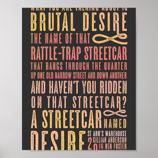 A Streetcar Named Desire Quote Poster (Voorkant)