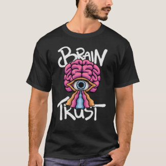 A striking Surreal Brain and Eye streetwear design T-shirt