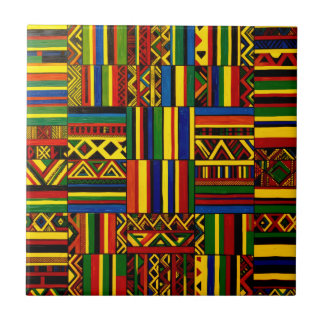 A stylized interpretation of "Kente" print Tegeltje