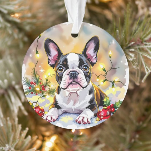 A Sweet Boston Terrier Christmas Ornament (Boom)