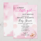 A Sweet Little Girl Baby Shower Invitation (Devant / Derrière)