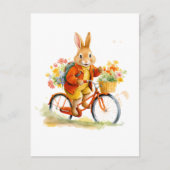 A SWEET RABBIT WITH A BIKE Art Postcard  Briefkaart (Voorkant)