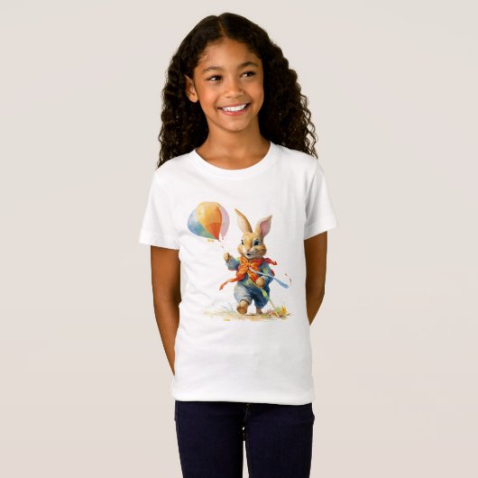 A SWEET RABBIT WITH BALLOONS T-SHIRT (Voorkant volledig)