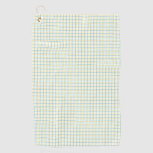 A tea towel with a grid pattern in light blue  golfhanddoek (Voorkant)