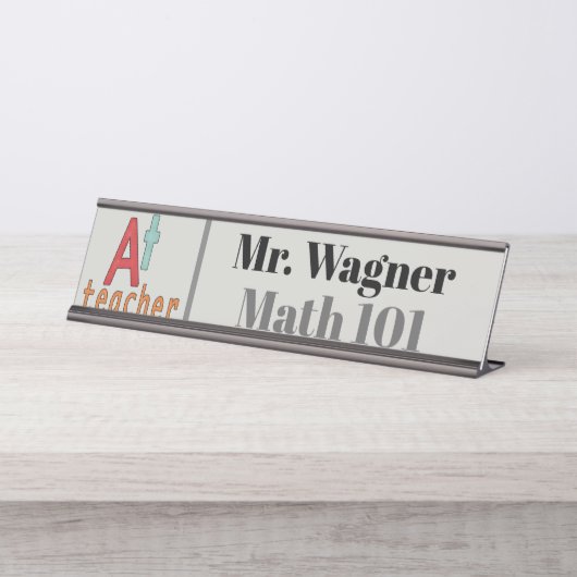 A+Teacher ajouter le nom de classe plaque de burea (Devant)