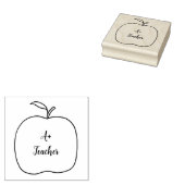 A + Teacher, Apple omtrek rubberen stempels, Jouw  Rubberstempel (Gestempeld)