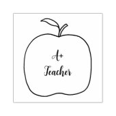 A + Teacher, Apple omtrek rubberen stempels, Jouw  Rubberstempel (Afrduk)