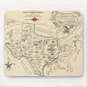 A Texan's Map of the United States (of Texas) Muismat