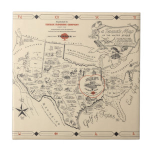 A Texan's Map of the United States (of Texas) Tegeltje