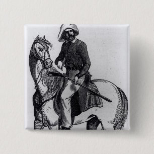 A Texas Ranger Vierkante Button 5,1 Cm